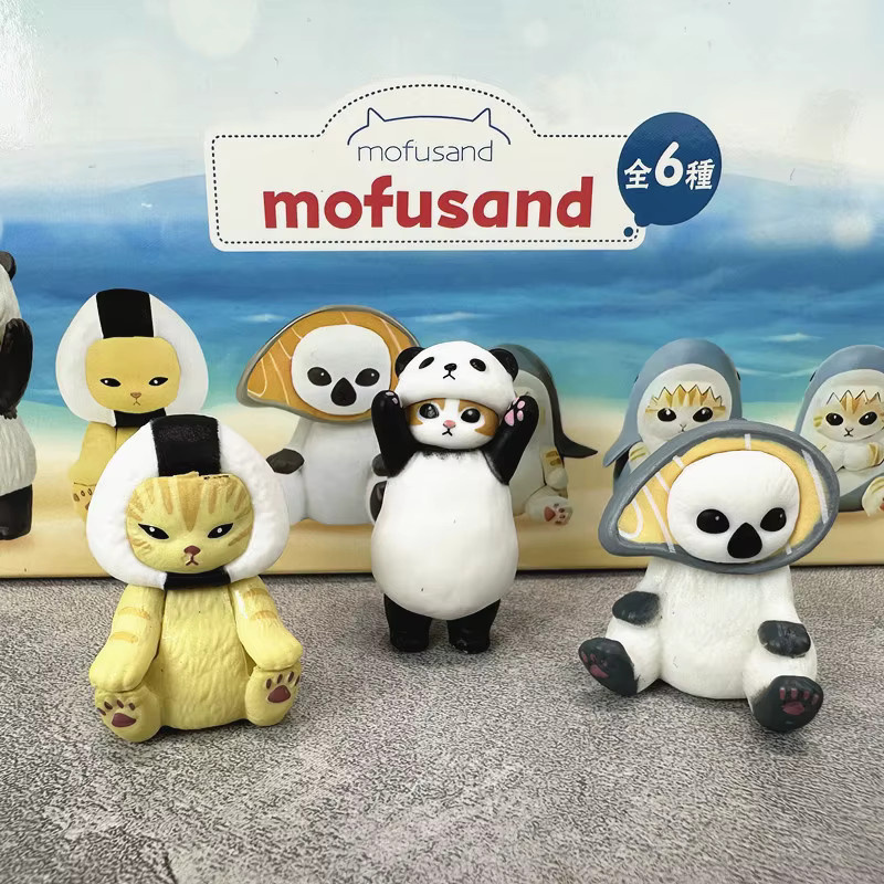 Mofusand Shark Cat Sitzende Meerestiere und Toast-Stil, Actionfiguren - Bild 6