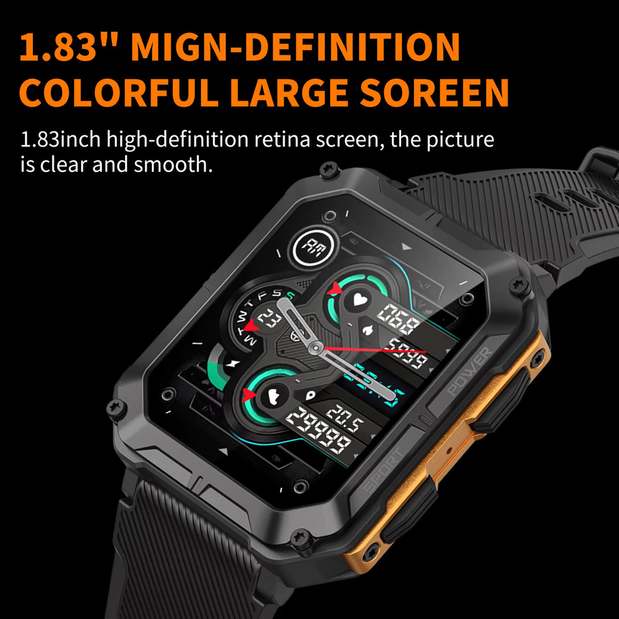 Uhoofit Smartwatch, Schwarz, Silikon, Herren - Bild 2