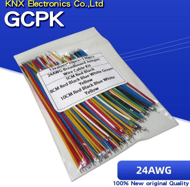 GCPK Breadboard Jumper Wire Set mit 130 Stück, 24AWG verzinntes PCB-Lötkabel aus flexiblem PVC, 6 Farben, Längen: 5 cm, 8 cm und 10 cm - Bild 1