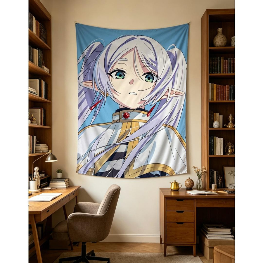 JMG Household Supplies Anime Wandteppich Frieren Die Elfenmagierin Wandbehang aus Polyestergewebe, B: 40 cm, H: 60 cm, Mehrfarbig - Bild 2