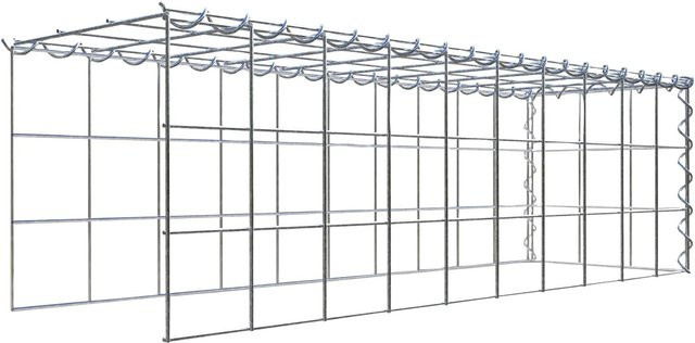 Gabiona Anbaukorb Typ 4 aus Stahl in Silbergrau, B/T/H: 100 x 30 x 30 cm, Maschenweite 10 x 10 cm - Bild 1