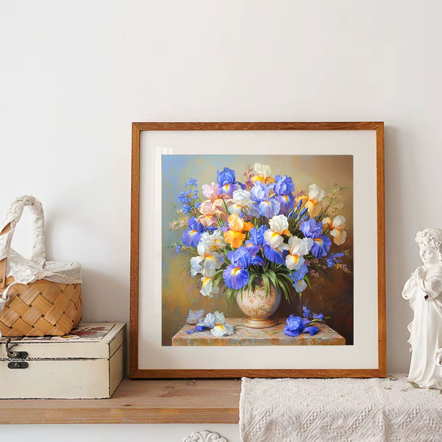 Huacan DIY Diamantmalerei Iris-Vase Blumen-Set mit Rundsteinen in Mehrfarbig - Bild 3