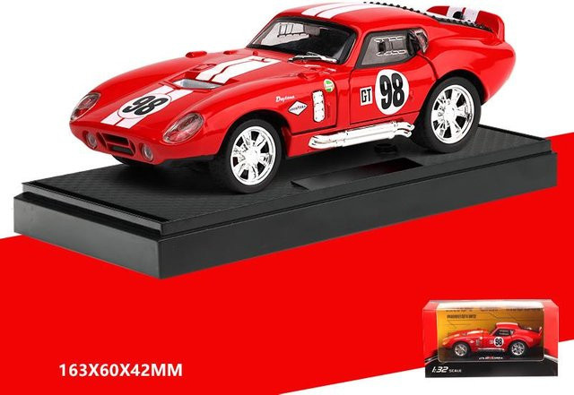 Linyi toy car Shelby Cobra Daytona Coupe #98, Modellauto, 1:32, Metall, rot - Bild 1