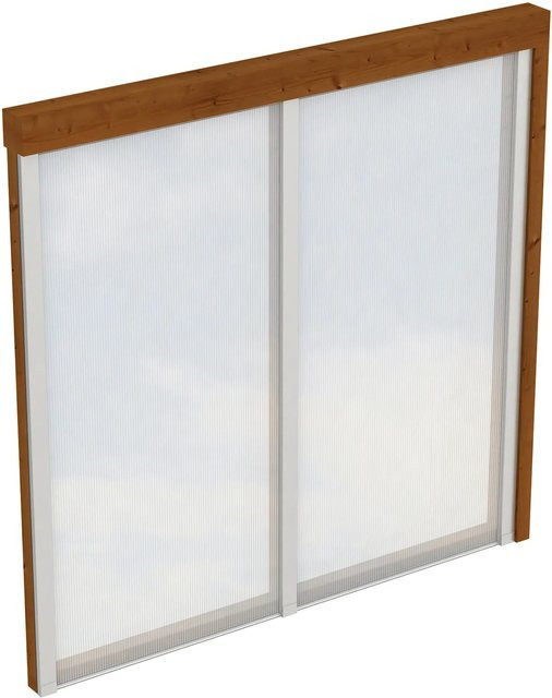 Skan Holz Seitenwand mit Polycarbonatplatten in Nussbaum, B: 205 cm, H: 200 cm - Bild 1
