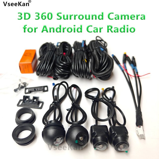 EightFox 1080P Full HD 360 Grad Panorama-Autokamera für Android-Radios in Schwarz - Bild 1