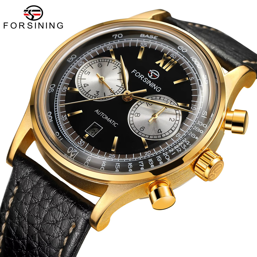 FORSINING Armbanduhr Automatik, Edelstahl, Leder, Herren - Bild 4