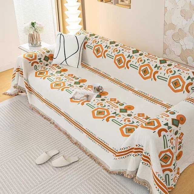 Böhmischer Chenille Sofabezug doppelseitig und rutschfest, B/B: 180 x 130 cm - Bild 1