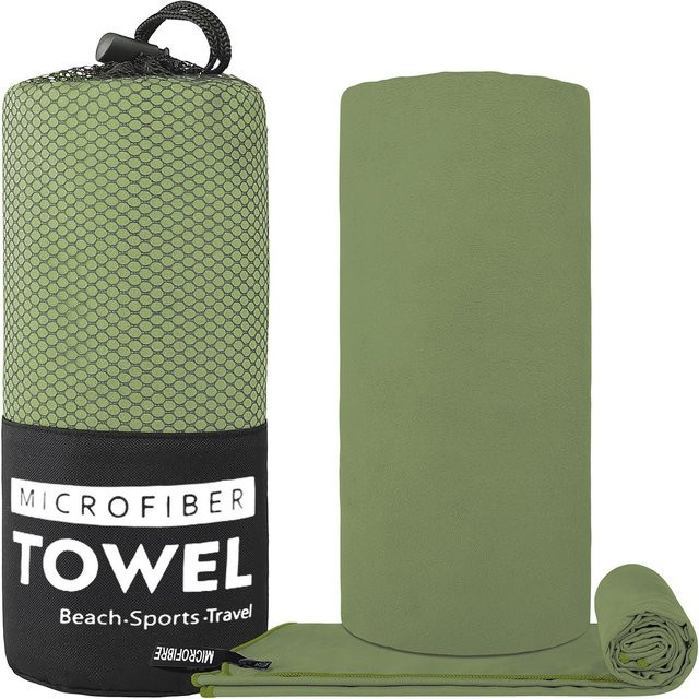 JMG Household Supplies Mikrofaserhandtuch für Sport und Camping, grün, 38 x 38 cm - Bild 1