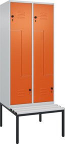 C+P Z-Spind Classic PLUS Sitzbank mit 4 Fächern und Sicherheits-Drehriegel, B/T/H: 212,0 x 80,0 x 81,5 cm - Bild 1
