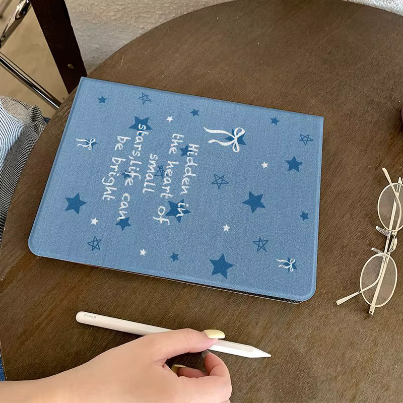 DecoPhone Cowboy Star Tablet Hülle für iPad Pro 10/11 Zoll, iPad Air 3/4/5 und iPad 9. Generation in Weiß und Blau - Bild 3