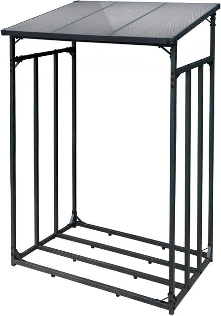 Toboli Kaminholzregal für Außen und Garten aus Metall in Schwarz, H x B x T: 185 x 133 x 83 cm - Bild 1