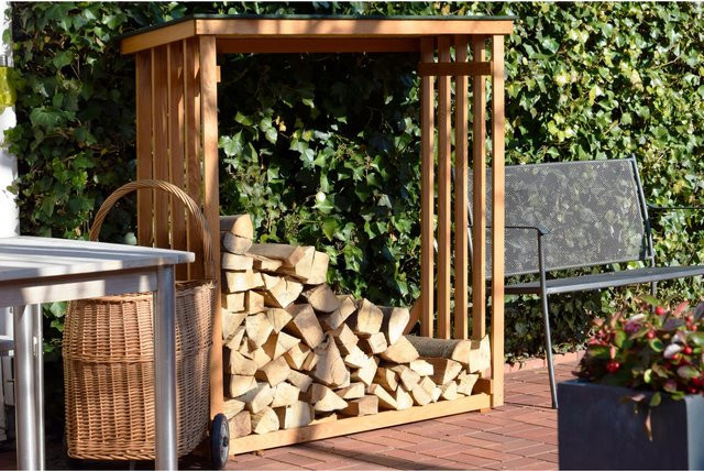 Dobar Kaminholzregal XL 56090E aus Kiefernholz, B/T/H: 140 x 50 x 143 cm - Bild 2