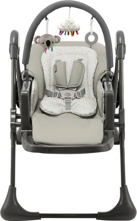 Kinderkraft Hochstuhl TUMMIE 2in1 in Grau mit Rollen und Polsterung