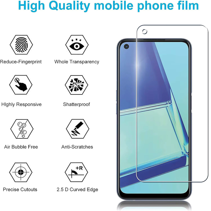 4er-Pack Gehärtetes Glas Displayschutzfolie für OPPO A72 und A72 5G, Transparent - Bild 2