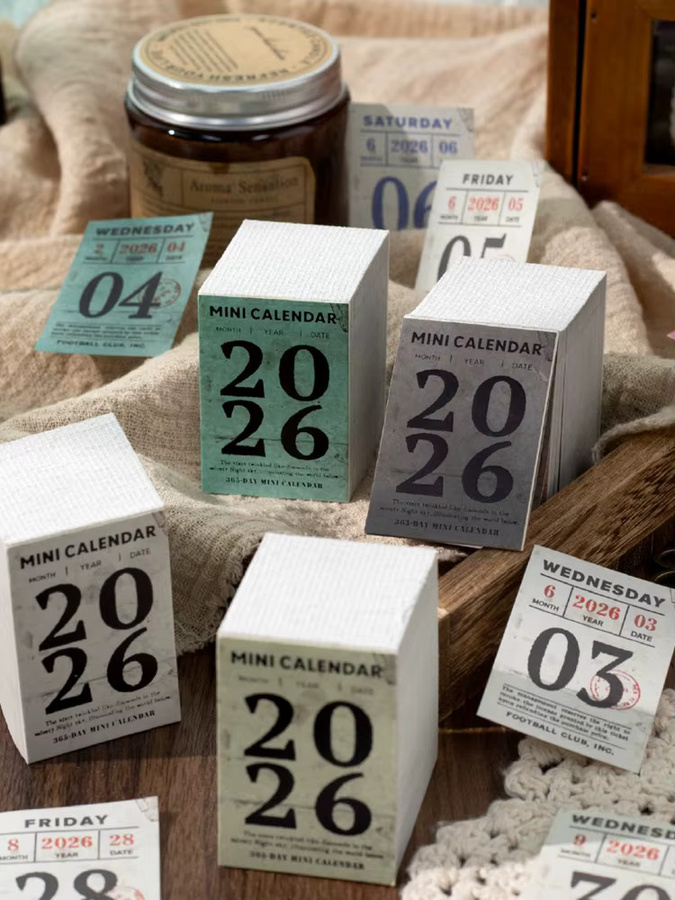 Mini-Desktop-Kalender 2026 im modernen minimalistischen Stil mit Abreißdesign für deine Büroorganisation und Zeitplanung, Mehrfarbig - Bild 6