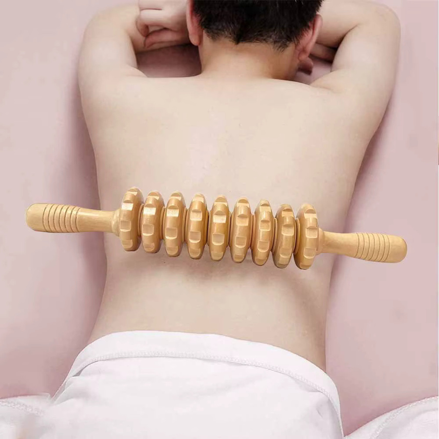 YQQGD Massagegerät aus Holz, Handroller, Triggerpunkt-Massagestab, Unisex - Bild 2