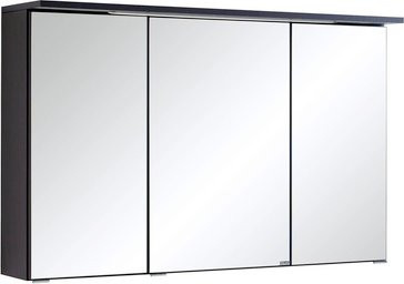 HELD MÖBEL 3D-Spiegelschrank Bologna in Grau mit LED-Beleuchtung und Glastüren, B/H/T: 100 x 66 x 20 cm - Bild 1