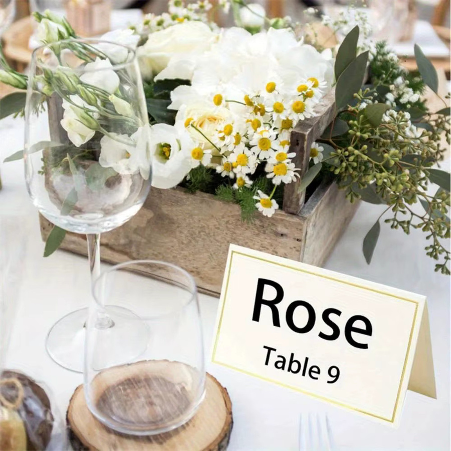 Tischkarten aus Papier für Hochzeit, Geburtstag und Party in Gold, Silber oder Weiß - Bild 2