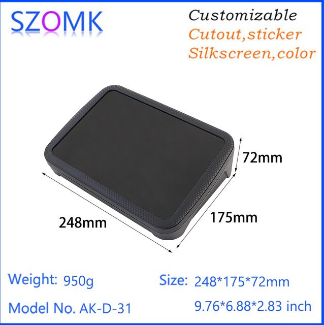 SZOMK Desktop-Gehäuse aus Kunststoff in Schwarz mit schräger Frontseite B: 17,5 cm, T: 24,8 cm, H: 7,2 cm - Bild 1