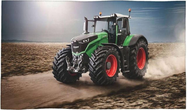 Fendt Traktor Gesichtstuch aus Baumwolle und Polyester, schnelltrocknend und saugfähig, Grau, B: 40 cm, H: 60 cm - Bild 1