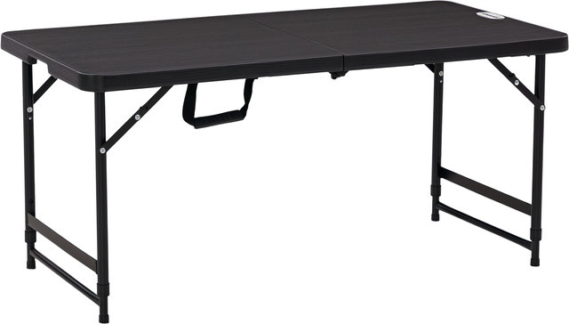 Outsunny Gartentisch klappbar aus Stahl und HDPE in Holzoptik, Farbe Schwarz oder Grau, B/T/H: 118 x 60 x 74 cm - Bild 1