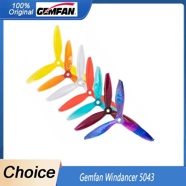 Gemfan Windancer 5043 3-Blatt Propeller T5043C für 5 Zoll FPV Racing Freestyle Drohnen in Transparent und Multicolour - Bild 1