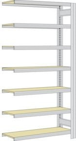 Regalwerk BERT Großfachregal Anbaufeld in Weiß, H x B x T: 300 x 87,5 x 40 cm - Bild 1