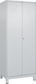 C+P Wäsche-Spind Classic PLUS mit 2 Abteilen und Zylinderschloss in Grau, B/T/H: 80 x 50 x 195 cm - Bild 1