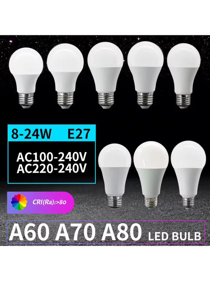 Gatetop LED-Glühbirne E27 Weiß 8W-24W für Wohnzimmer und Zuhause - Bild 5
