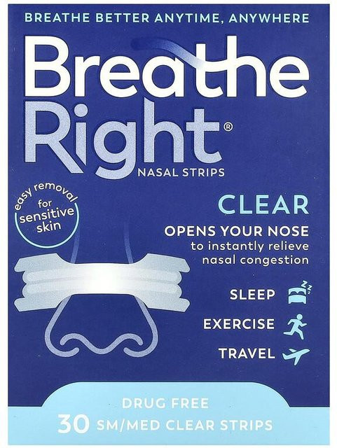 Breathe Right Nasenpflaster, SM/M, Transparent, 30 Pflaster - Bild 1