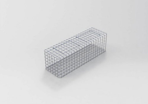 Gabiona Drahtgitterkorb aus feuerverzinktem Stahl in Silber, B/T/H: 32 x 102 x 32 cm - Bild 1