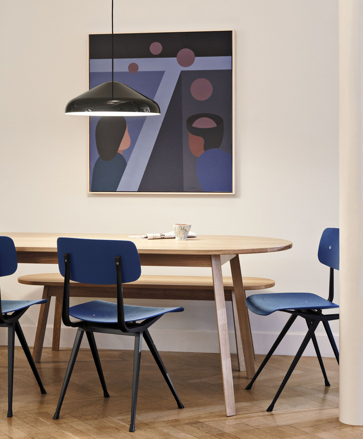 HAY Result Stuhl in Blau mit Eichenholz und Stahl im Industrial Design - Bild 2