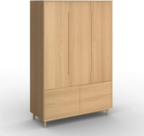 Bessagi Home Drehtürenschrank Marlo in Eichefarben mit Soft-Close-Türen und integrierten Schubladen, B/T/H: 148 x 60 x 223 cm