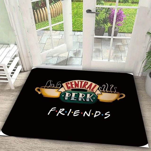 Fußmatte Central Perk Logo mit Kaffeetassen-Druck von CSQ Nine, schwarz, B/T: 60 x 40 cm - Bild 1