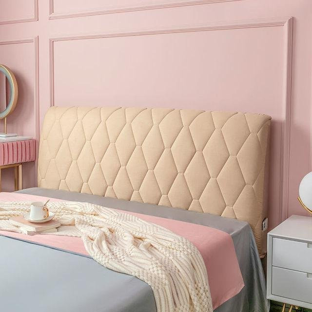 Yiran Furniture Kopfteilbezug aus gestepptem Samt, universeller staubdichter Bettschutzbezug, B: 100 cm, H: 70 cm - Bild 1