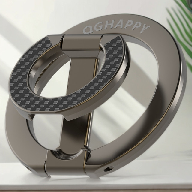 Doppelseitiger MagSafe-Handyständer in Silber: Magnetischer Handyring-Halter und faltbarer Griff für Samsung-Telefone - Bild 1