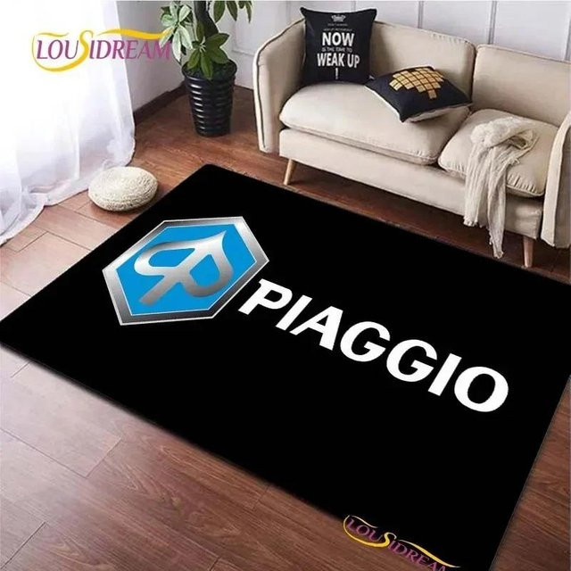 Karpetti Moderner Piaggios Moto Teppich Schwarz, Rutschfest und Waschbar, B/T: 80 x 50 cm - Bild 1