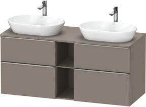 Duravit Waschtischunterschrank D-Neo in Grau Matt mit Schubladen und offenen Regalfächern, Wandmontage - Bild 1