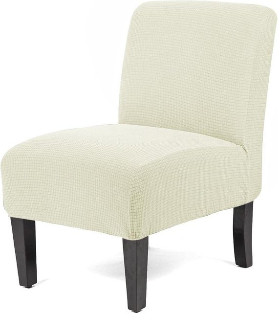 Yiran Furniture Armloser Stuhlbezug aus Jacquard-Stoff, dehnbarer Spandex-Überwurf für Akzentstühle und Hochzeitsstühle - Bild 1