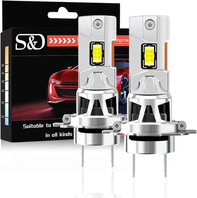 2 Stück H7 Auto LED Scheinwerfer Set mit Canbus, 6500K Cool White, grau/silber, Plug and Play mit Lüfterkühlung - Bild 1