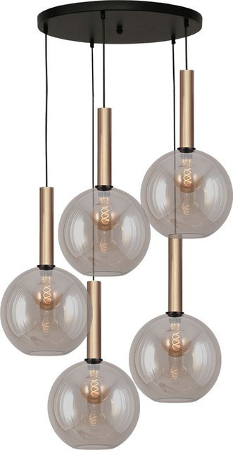 Masterlight Bella 2 Pendelleuchte 5-flammig rund in Gold mit Glas in Gold Fumé - Bild 1
