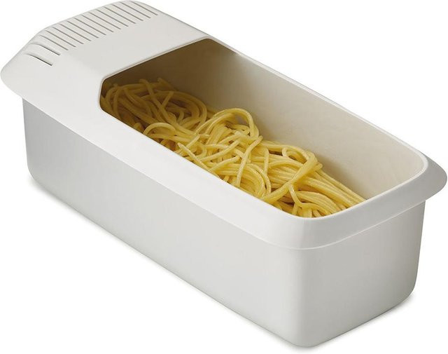 TOMTOP JMS Mikrowellen-Pasta-Kocher mit Sieb, Hitzebeständiges Pasta-Boot für Spaghetti und Nudeln, Weiß - Bild 1