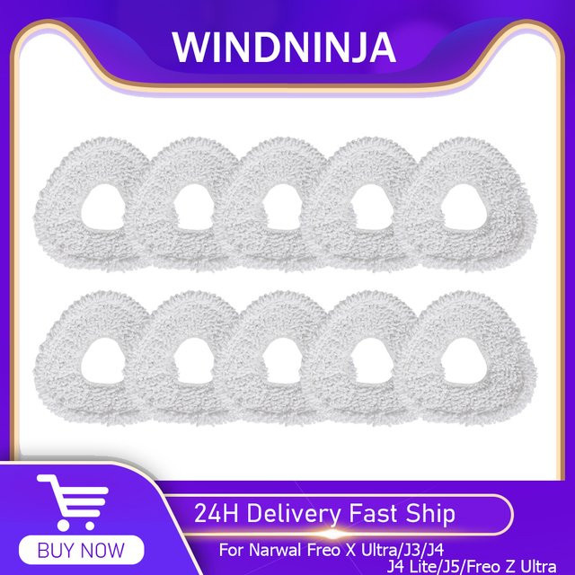 WINDNINJA Mopptücher Ersatzteile in Weiß für Narwal Freo X Ultra, J3, J4, J4 Lite, J5 und Freo Z Ultra Saugroboter Zubehör - Bild 1