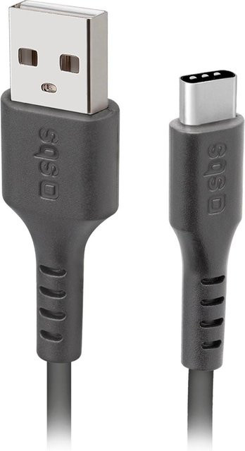 SBS Daten- und Ladekabel USB-A auf USB-C, Schwarz, 2 m - Bild 1