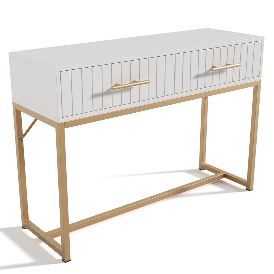 Schminktisch von AB Store in Weiß mit 2 Schubladen und modernem Design, B/T/H: 100 x 45 x 75 cm - Bild 2