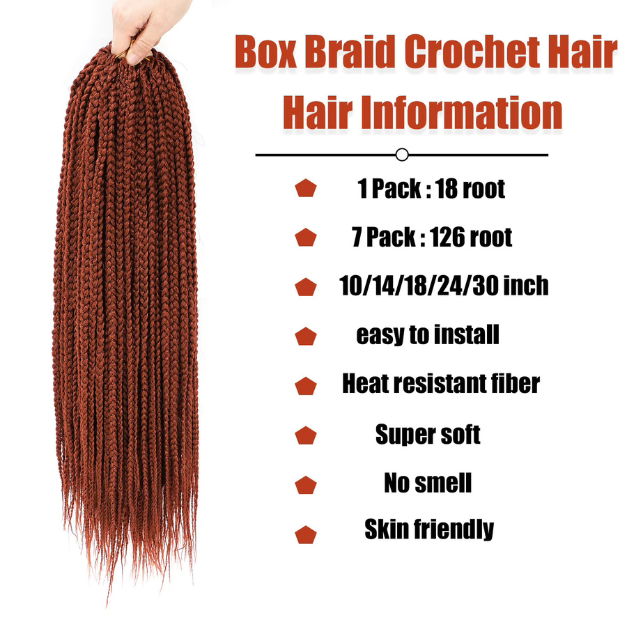 Box Braid Häkelhaar Synthetik, Damen - Bild 4