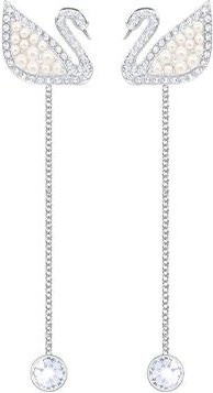 Swarovski Ohrringe, Rhodinierte Silber, Perle, Damen - Bild 1