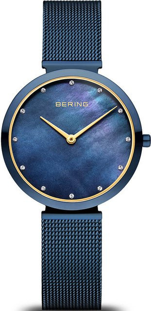 Bering Damenuhr, Quarz, Edelstahl, Blau, 32 mm, 3 ATM - Bild 1