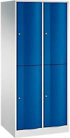 C+P Garderobenspind Resisto mit 2 Abteilen und 4 Fächern, Lichtgrau/Enzianblau, B/T/H: 77,2 x 64,0 x 195,0 cm - Bild 1