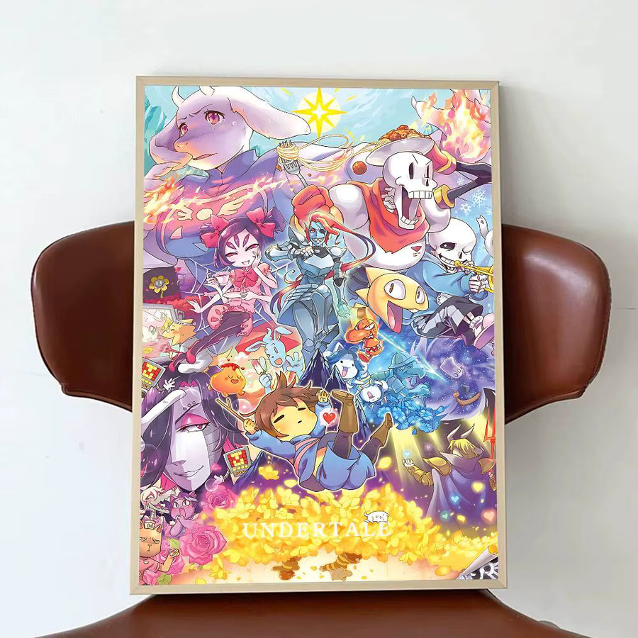 Vintage Undertale Poster von Potdemiel in Multicolor als Wandaufkleber auf Whitepaper - Bild 3